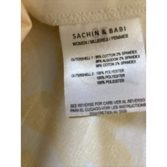 Sachin & Babi Lemon Ruffle Hem Dress Sz 12 Yellow White Lily Floral $195 - Picture 8 of 8